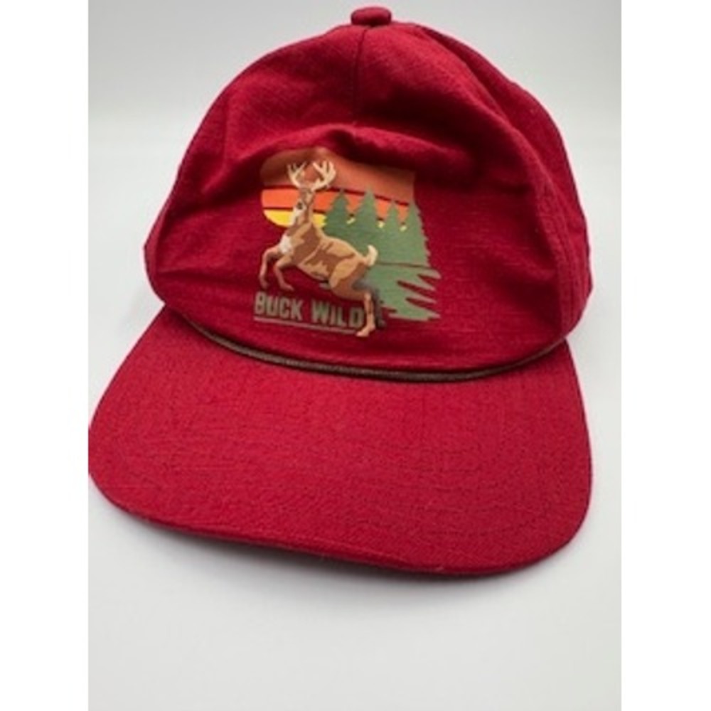 COAL Buck Wild Strapback Hat OS Red Ripstop Deer Graphic Rope Cap Outdoors